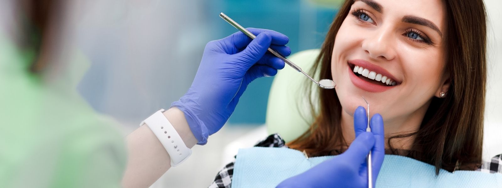 Girl with brown hair getting a Dental Filling